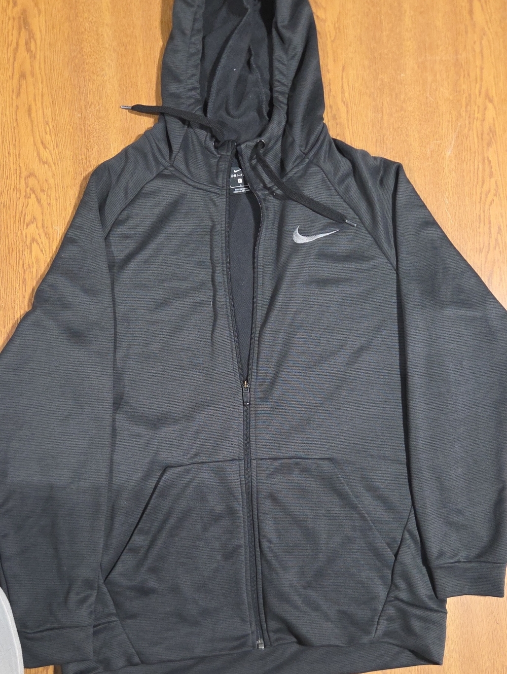 Nike Men's Dark Gray/Black Full-Zip Hooded Performance Jacket